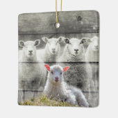 Sheep Flock Baby Lamb Keramikornament (Links)