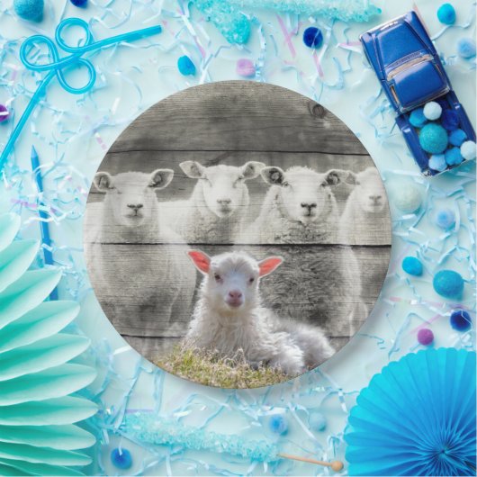 Sheep Flock Baby Lamb Pappteller (Party)