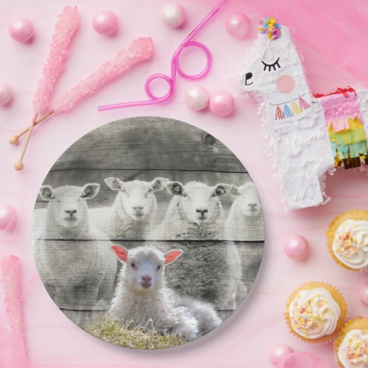 Sheep Flock Baby Lamb Pappteller (Party)