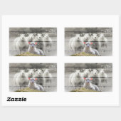 Sheep Flock Baby Lamb Rechteckiger Aufkleber (Blatt)