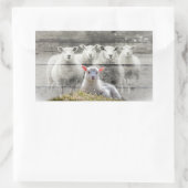 Sheep Flock Baby Lamb Rechteckiger Aufkleber (Tasche)