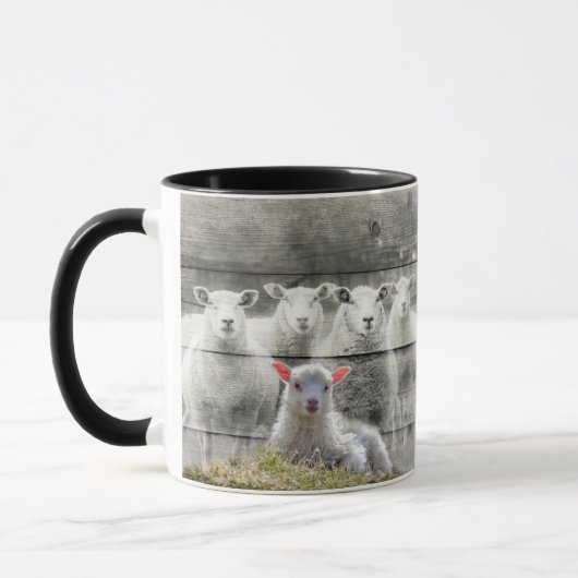 Sheep Flock Baby Lamb Tasse (Links)