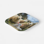 Sheep Flock Sheep Herd Baby Lamb Pappteller (Gewinkelt)