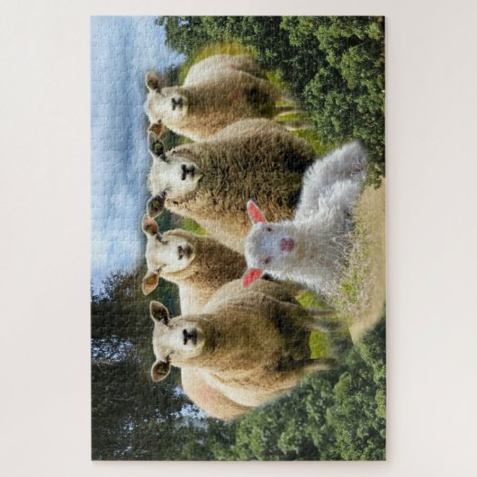 Sheep Flock Sheep Herd Baby Lamb Puzzle (Vertikal)