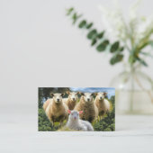 Sheep Flock Sheep Herd Baby Lamb Visitenkarte (Stehend Vorderseite)