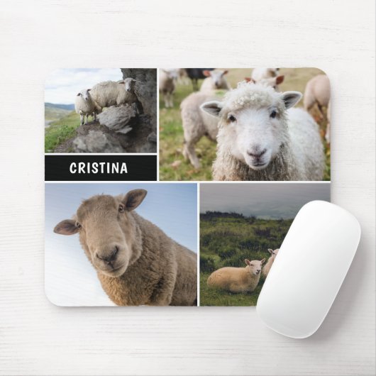 Sheep Foto Collage Custom Mouse Pad Mousepad (Mit Mouse)