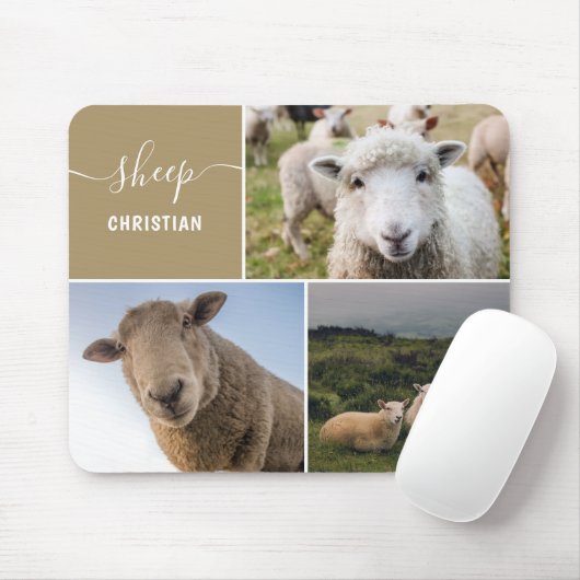 Sheep Foto Collage Custom Mousepad (Mit Mouse)