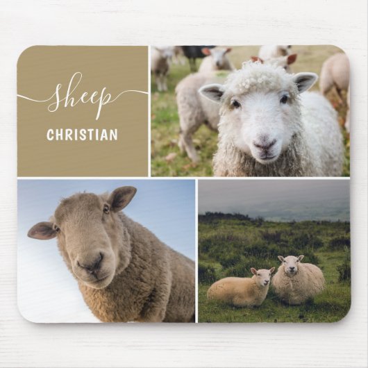 Sheep Foto Collage Custom Mousepad (Vorne)