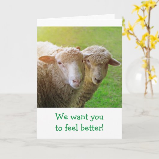 Sheep Friends werden gut Karte (Gelbe Blume)