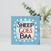 Sheep geht Baa Grußkarte Karte (Stehend Vorderseite)