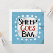 Sheep geht Baa Grußkarte Karte (Vorderseite/Rückseite Beispiel)