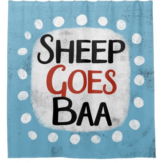Sheep Goes Baa Duschvorhang (Vorderseite)
