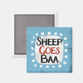 Sheep Goes Baa Kühlschrank Magnet (Vorderseite/Rückseite)