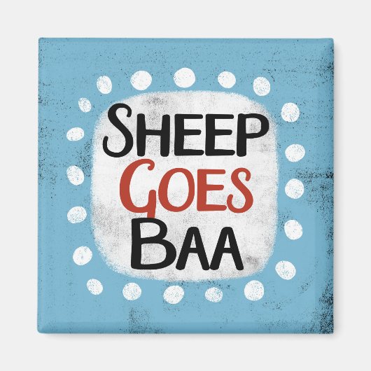 Sheep Goes Baa Kühlschrank Magnet (Vorne)