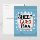 Sheep Goes Baa Postcard Postkarte (Vorne/Hinten)