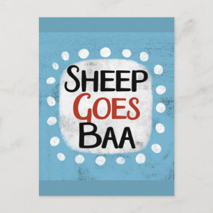 Sheep Goes Baa Postcard Postkarte