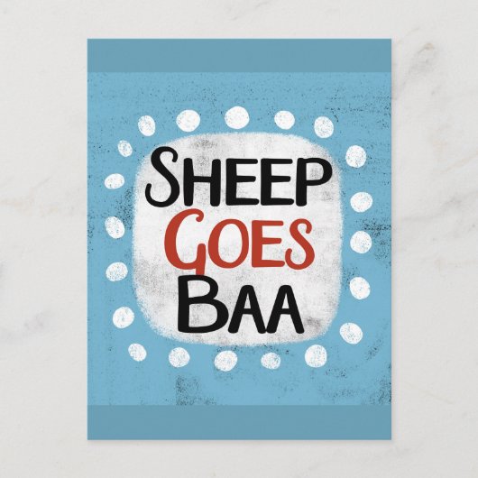 Sheep Goes Baa Postcard Postkarte (Vorderseite)