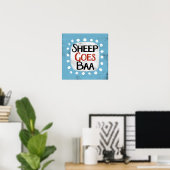 Sheep Goes Baa Poster Wall Art (Heimbüro)