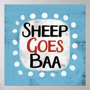 Sheep Goes Baa Poster Wall Art