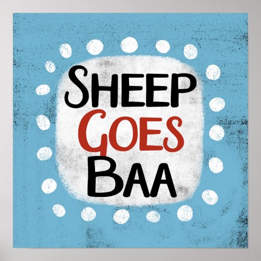 Sheep Goes Baa Poster Wall Art (Vorne)