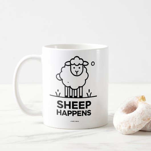 SHEEP HAPPEN Funny Classic Coffee Tasse Geschenk (Mit Donut)
