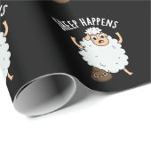 Sheep Happens Funny Gekackt Pun Dark BG Geschenkpapier (Rolleneckpunkt)