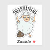 Sheep Happens Funny Kack Pun Aufkleber (Blatt)