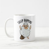 Sheep Happens Funny Kack Pun Kaffeetasse (Links)