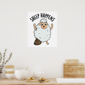 Sheep Happens Funny Kack Pun Poster (Küche)