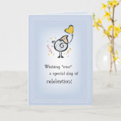 Sheep Heart Balloon Geburtstag Karte (Gelbe Blume)