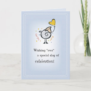 Sheep Heart Balloon Geburtstag Karte