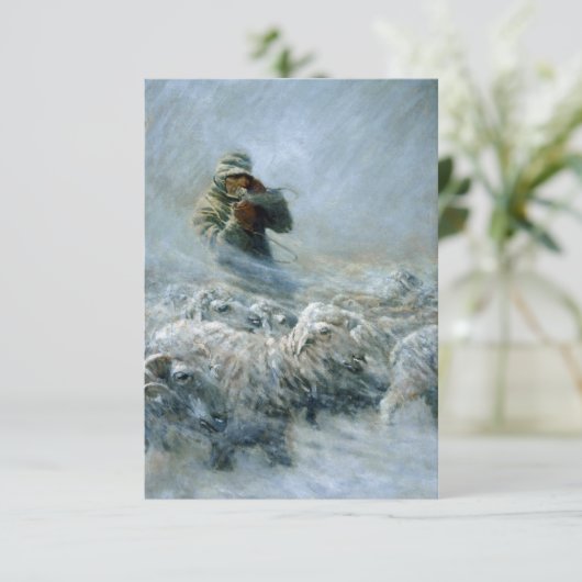 Sheep Herder, Sturm von Newell Convers Wyeth Begleitkarte (Stehend Vorderseite)