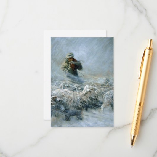 Sheep Herder, Sturm von Newell Convers Wyeth Begleitkarte (Vorderseite/Rückseite Beispiel)