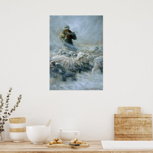Sheep Herder, Sturm von Newell Convers Wyeth Poster (Küche)