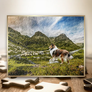 Sheep Herding Mahogany Sable Rough Collie - Puzzle