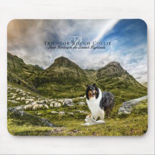 Sheep Herding Tricolor Rough Collie - Personalisie Mousepad