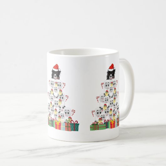 Sheep Herding Weihnachtsbaum Kaffeetasse (VorderseiteRechts)