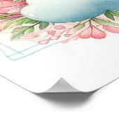 Sheep Hot Air Ballon Girl Poster (Ecke)