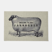 Sheep Illustration Farmhouse Stil Custom Willkomme Fußmatte (Vorderseite)