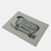 Sheep Illustration Farmhouse Style Custom Welcome Fußmatte (Schrägansicht)