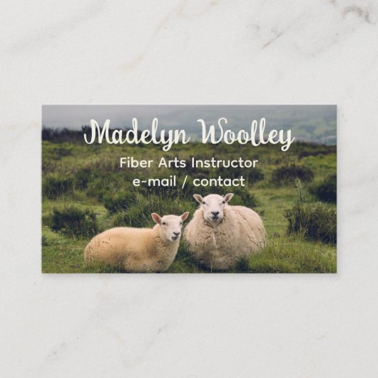 Sheep in Field Fiber Arts Wool Yarn Knitting Visitenkarte (Vorderseite)