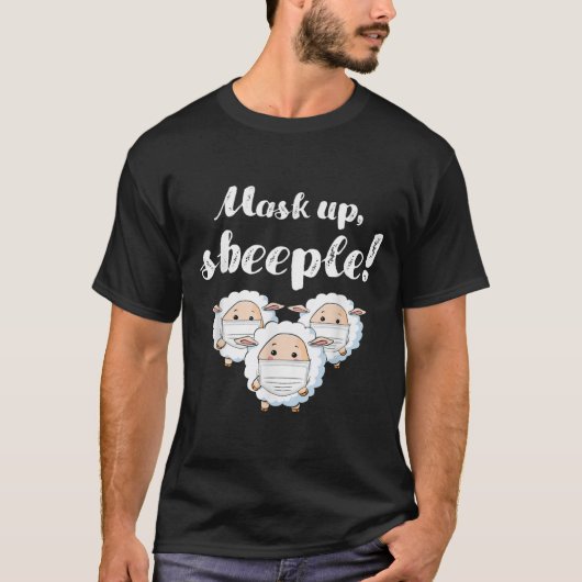Sheep in mask Tier Lovers T-Shirt (Vorderseite)
