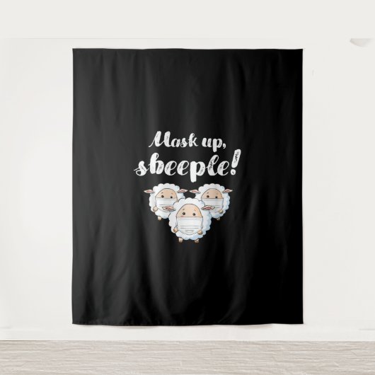 Sheep in mask Tier Lovers Wandteppich (Vorderseite)