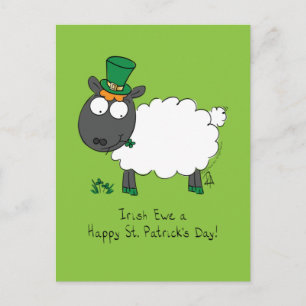 Sheep Irish Funny St. Patrick's Day Postkarte