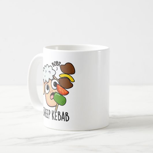 Sheep Kebab Funny Shish Kebab Pun Kaffeetasse (Vorderseite Links)