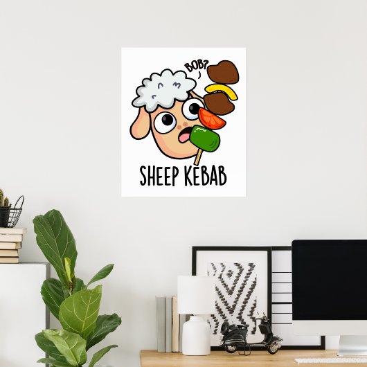 Sheep Kebab Funny Shish Kebab Pun Poster (Heimbüro)