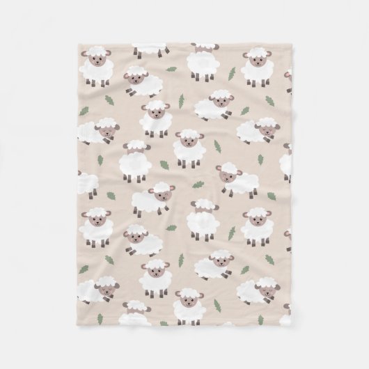 Sheep & Lamb Cute Gender Neutral Baby Nursery Fleecedecke (Vorderseite)