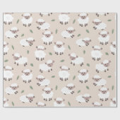 Sheep & Lamb Cute Hand Drawn Farm Animals Geschenkpapier (Flach)