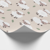 Sheep & Lamb Cute Hand Drawn Farm Animals Geschenkpapier (Ecke)