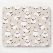 Sheep & Lamb Cute Hand Drawn Farm Animals Mousepad (Vorne)